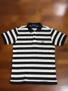 【極美品】フレッドペリー ウール混 ポロシャツ M ボーダー 刺繍ロゴ