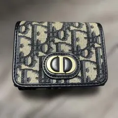 Dior 三つ折り財布 ベージュ/ブラック