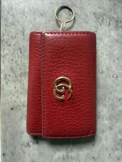 GUCCI グッチ 赤 6連エナメルキーケース ハート金具(ショップカード
