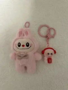 ピンクラブブぬいぐるみキーホルダー2個セット