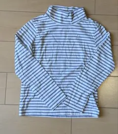組曲キッズ　ストライプ タートルネックロンT140cm