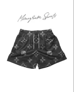 最安値　xizle Monogram mesh short ハーフパンツLサイズ