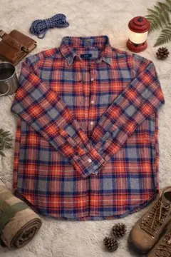 SHIPS 長袖シャツ チェック柄　ネルシャツ