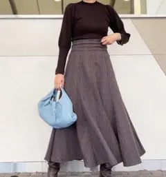 FRAY.ID リブニット コンビチェックワンピース MOC 00