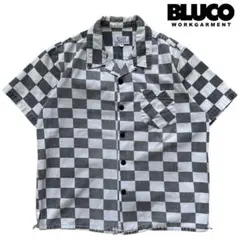 【BLUCO】チェッカーパターン　オープンカラーシャツ　コットンツイルのサムネイル
