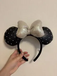 ミッキー耳カチューシャ 黒とシルバー