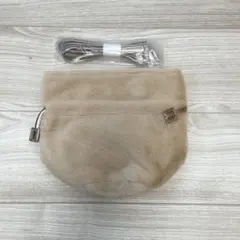 【新品未使用】巾着風 ファーショルダーバッグ ベージュ