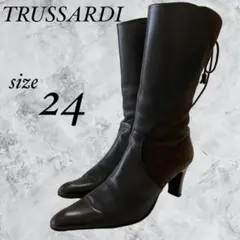 TRUSSARDI トラサルディ ブーツ ロングブーツ ハイヒール チャンキー