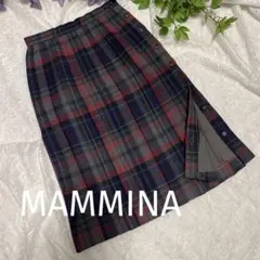 MAMMINA ラップスカート　ロングプリーツスカート　チェック柄