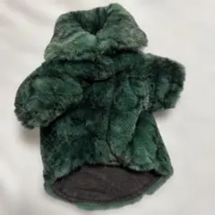 ファー素材　襟付き犬用コート