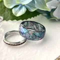 ハンドメイド★レジン リング 指輪♡ニュアンスカラー カラフル 14号