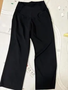 マタニティ ワイドレッグパンツ M-L 黒