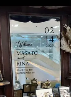 ウェディング ウェルカムスペース ミラー 名前入　オリジナル ステッカー DIY