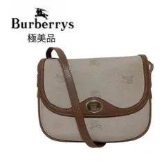 【極美品】バーバリー ショルダーバッグ ヴィンテージ レザー キャンバス ホース