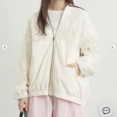 SM2 切り替えレースブルゾン　アイボリー