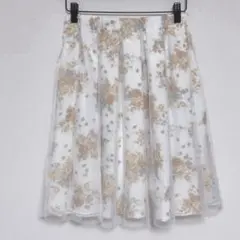 ラボラトリーワーク（M）ガーリースタイル 花柄チュールスカート ホワイトのサムネイル