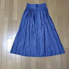 GU デニム フレアロングスカート