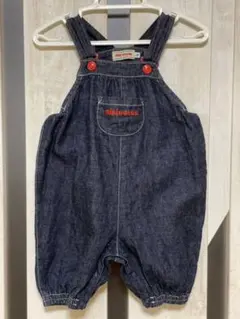 【ミキハウス】オーバーオール型ロンパースSサイズ