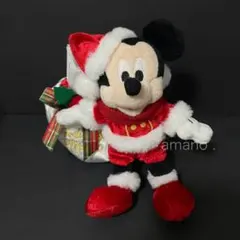 ディズニーストア サンタミッキー ぬいぐるみキーチェーン