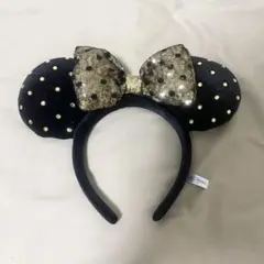 ディズニー　ミニー　カチューシャ　ゴールドスパンコール