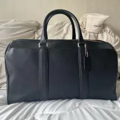 Coachブラックレザーボストンバッグ