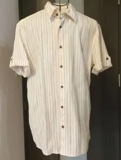 NICOLECLUBFORMENニコルクラブフォーメン半袖ストライプシャツ