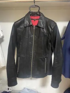 メンズ レザーライダースジャケット ブラック　size1