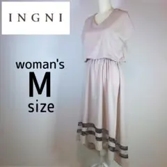 イング　INGNI　レディース　M　ロングワンピース　ベージュ　ウエストゴム