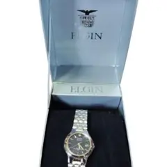 ELGIN 自動巻き腕時計 ブラック/シルバー