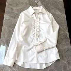 パーソンズ 美品 大きいサイズ 洗える 綿 就活 長袖ブラウス 白 長袖シャツのサムネイル