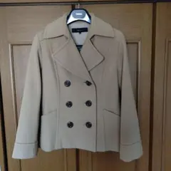 キャメルカラー ダブルブレスト ピーコート