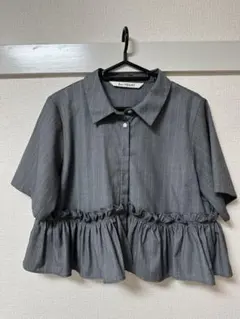 Ray BEAMS 半袖ブラウス　グレー
