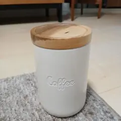 【美品】studio CLIP 保存容器 コーヒー　アイボリーキャニスター　陶器のサムネイル