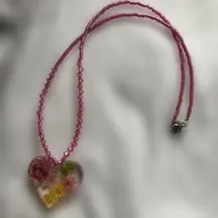 アスタリスクスターフラワーレジンペンダントネックレス　約48cm+5cm