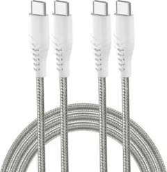 USB Type C ケーブル 【2本セット / 1m+1m / グレー】