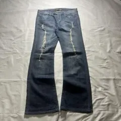 00s y2k ダメージ フレア デニム アーカイブグランジ vintage