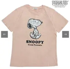 スヌーピー コミック柄 半袖 Tシャツ プリント 天竺 ピンク　未使用のサムネイル