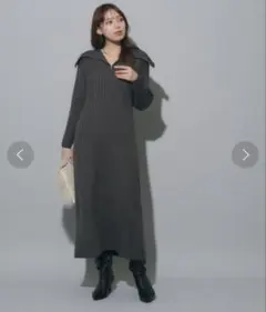 Mystrada ジップカラーニットワンピース　Mサイズ