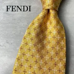 【美品】フェンディ ネクタイ シルバー ズッカ柄 光沢 高級【イタリア製】 美品】フェンディ ネクタイ シルバー ズッカ柄 光沢 高級