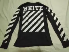 美品！【OFF WHITE】2015SSロングスリーブ カットソー ブラックXS