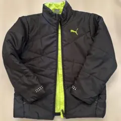 PUMA キッズ ダウンコート ブラック/ライム　130