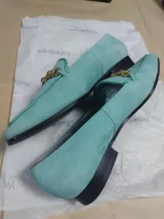 YSL ミントグリーン スエード パンプス