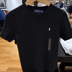 Polo Ralph Lauren 半袖 ケーブルニット ブラック Lのサムネイル