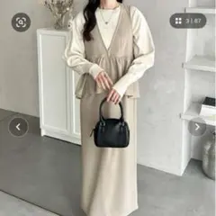 楽ちん！ペプラムジャンパースカート　　しまむら　GU coca