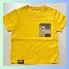 新品　ベビー服　Tシャツ 90cm イエロー　キッズ　パッチワーク　トップス