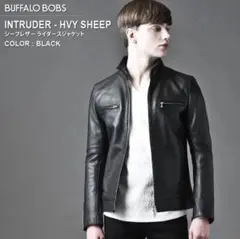 BUFFALO BOBS シングルライダース シープレザー ブラック　2のサムネイル