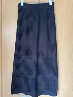 GU メッシュナローニットスカート S