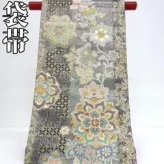 【着物と帯 時流】F251002s◆正絹 袋帯◆華紋 ゴールド 紫 六通