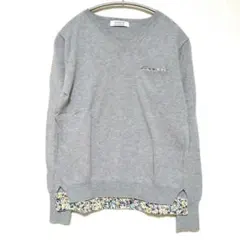 HUMAN WOMAN コットンVネックセーター　グレー　サイズM