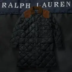 美品 RALPH LAUREN ダウンコート 膝下丈 コーデュロイカラー ダイヤ